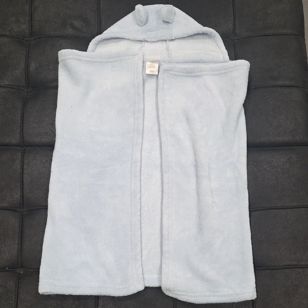 Absorba Light Blue Hooded Blanket With Bear Ears